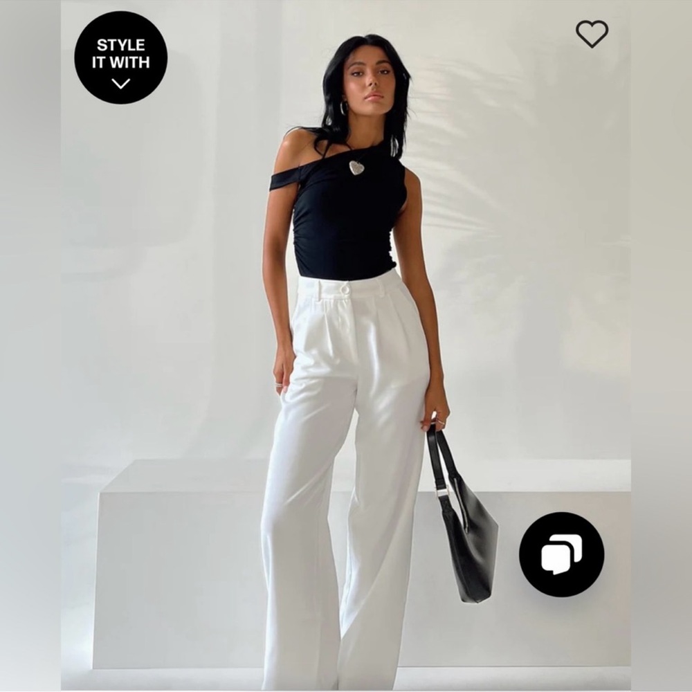 Princess Polly White Wide Leg Pants